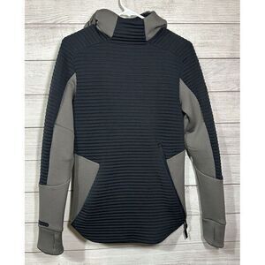 Under Armour Hoodie Womens Small ‎ Black Brown Long Sleeve Pockets Sweatshirt